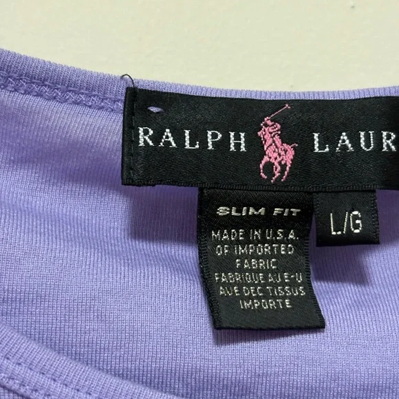 Ralph Lauren Lavender Tee with Pink Polo Pony - Picture 3 of 3